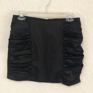 Black Satin Mini Skirt
